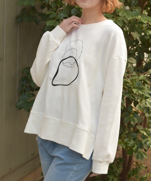 axes femme(アクシーズファム)の「モチーフ刺繍スウェット(Tシャツ/カットソー・レディース・ブラック/ホワイト・FREE)」の13枚目の写真