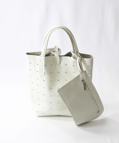 Gready Brilliant（グレディブリリアン）の「スタッズミニレザートート（トートバッグ・レディース・ブラック/アイボリー・FREE）」の5枚目の写真