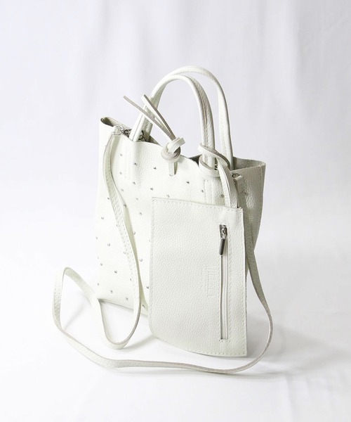 Gready Brilliant（グレディブリリアン）の「スタッズミニレザートート（トートバッグ・レディース・ブラック/アイボリー・FREE）」の12枚目の写真