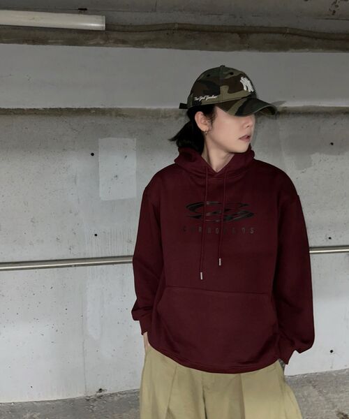 CARGOBROS（カーゴブロス）の「サークルロゴオーバーフィットフードTシャツ（バーガンディ）（パーカー・メンズ・その他・SMALL/MEDIUM/LARGE/X-LARGE/S-M/M-L/L-XL/XL-XXL）」の14枚目の写真