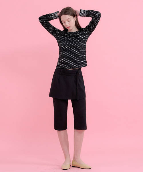 MICANE(ミケーネ)の「パウラドットストライプカラーティー(Tシャツ/カットソー・レディース・ライトグレー/ブラック・SMALL/MEDIUM/LARGE/X-LARGE)」の4枚目の写真