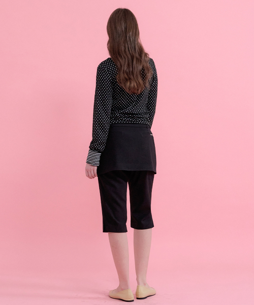 MICANE(ミケーネ)の「パウラドットストライプカラーティー(Tシャツ/カットソー・レディース・ライトグレー/ブラック・SMALL/MEDIUM/LARGE/X-LARGE)」の7枚目の写真