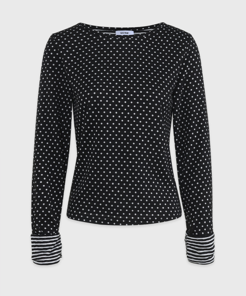 MICANE(ミケーネ)の「パウラドットストライプカラーティー(Tシャツ/カットソー・レディース・ライトグレー/ブラック・SMALL/MEDIUM/LARGE/X-LARGE)」の8枚目の写真