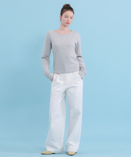 MICANE(ミケーネ)の「パウラドットストライプカラーティー(Tシャツ/カットソー・レディース・ライトグレー/ブラック・SMALL/MEDIUM/LARGE/X-LARGE)」の10枚目の写真
