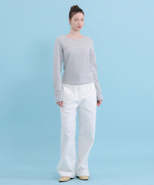 MICANE(ミケーネ)の「パウラドットストライプカラーティー(Tシャツ/カットソー・レディース・ライトグレー/ブラック・SMALL/MEDIUM/LARGE/X-LARGE)」の11枚目の写真