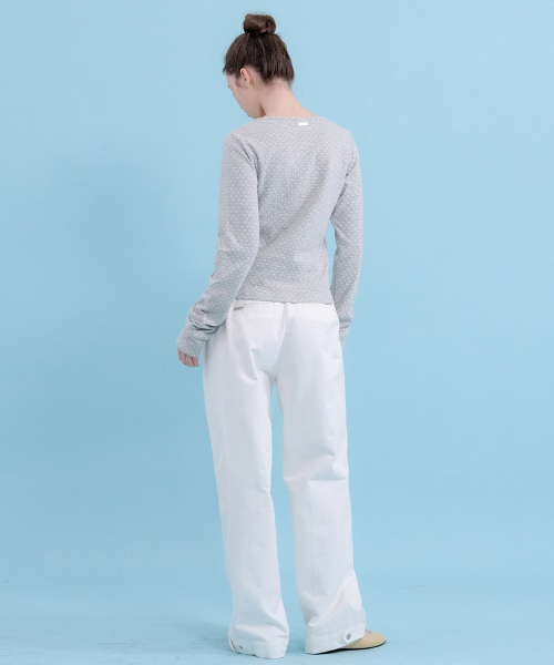 MICANE(ミケーネ)の「パウラドットストライプカラーティー(Tシャツ/カットソー・レディース・ライトグレー/ブラック・SMALL/MEDIUM/LARGE/X-LARGE)」の12枚目の写真