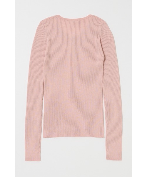 MOUSSY(マウジー)の「【26年SS新作】CALM TOUCH HENRY NECK トップス(ニット/セーター・レディース・ライトピンク/オフホワイト/杢グレー/ダークネイビー・FREE)」の17枚目の写真