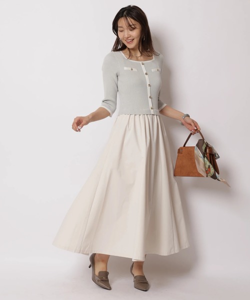 JUSGLITTY（ジャスグリッティー）の「配色スクエアドッキングワンピース（ワンピース・レディース・ブラック系その他/ピンク/ミント・2/1）」の2枚目の写真