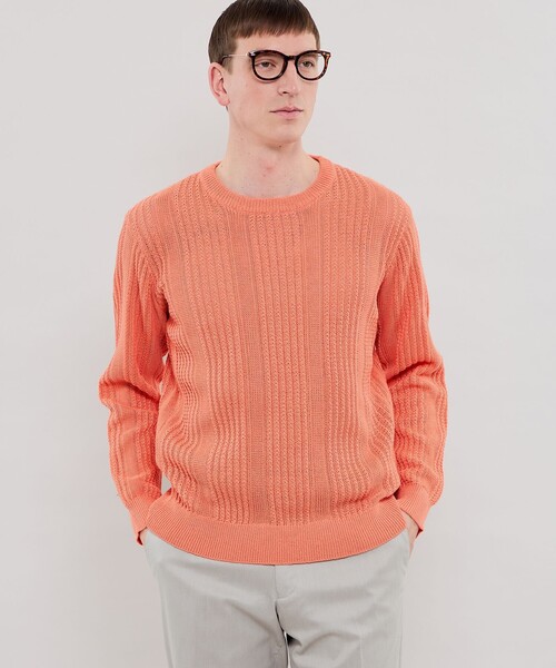 MACKINTOSH LONDON(マッキントッシュ ロンドン)の「【LEON掲載】ランダムメッシュクルーネックニット(ニット/セーター・メンズ・グレー/ブラック/ピンク・XL/L/M)」の3枚目の写真
