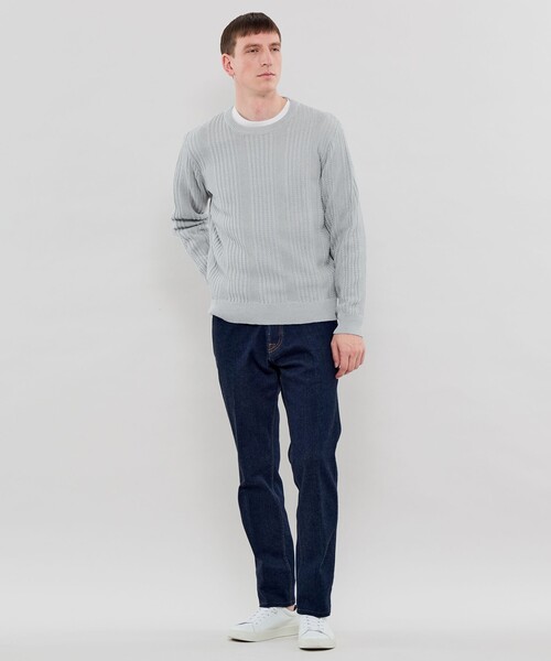 MACKINTOSH LONDON(マッキントッシュ ロンドン)の「【LEON掲載】ランダムメッシュクルーネックニット(ニット/セーター・メンズ・グレー/ブラック/ピンク・XL/L/M)」の15枚目の写真
