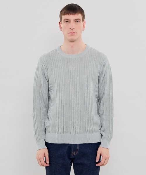 MACKINTOSH LONDON(マッキントッシュ ロンドン)の「【LEON掲載】ランダムメッシュクルーネックニット(ニット/セーター・メンズ・グレー/ブラック/ピンク・XL/L/M)」の10枚目の写真