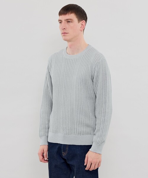 MACKINTOSH LONDON(マッキントッシュ ロンドン)の「【LEON掲載】ランダムメッシュクルーネックニット(ニット/セーター・メンズ・グレー/ブラック/ピンク・XL/L/M)」の9枚目の写真