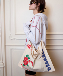 DEWEDEWE（デュイデュイ）の「ローズエコバッグ_アイボリー（エコバッグ/サブバッグ）」