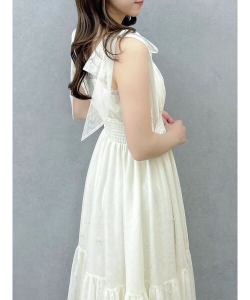 dazzlin（ダズリン）の「パールリボンチュールキャミワンピース（ワンピース・レディース・ブラック/アイボリー/グレー・MEDIUM/SMALL）」の10枚目の写真