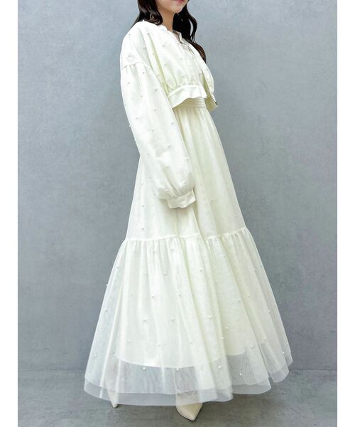 dazzlin（ダズリン）の「パールリボンチュールキャミワンピース（ワンピース・レディース・ブラック/アイボリー/グレー・MEDIUM/SMALL）」の11枚目の写真