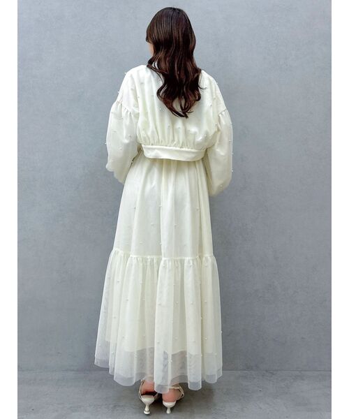 dazzlin（ダズリン）の「パールリボンチュールキャミワンピース（ワンピース・レディース・ブラック/アイボリー/グレー・MEDIUM/SMALL）」の12枚目の写真