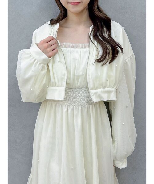 dazzlin（ダズリン）の「パールリボンチュールキャミワンピース（ワンピース・レディース・ブラック/アイボリー/グレー・MEDIUM/SMALL）」の13枚目の写真