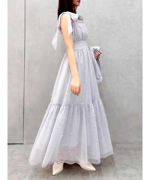 dazzlin（ダズリン）の「パールリボンチュールキャミワンピース（ワンピース・レディース・ブラック/アイボリー/グレー・MEDIUM/SMALL）」の16枚目の写真