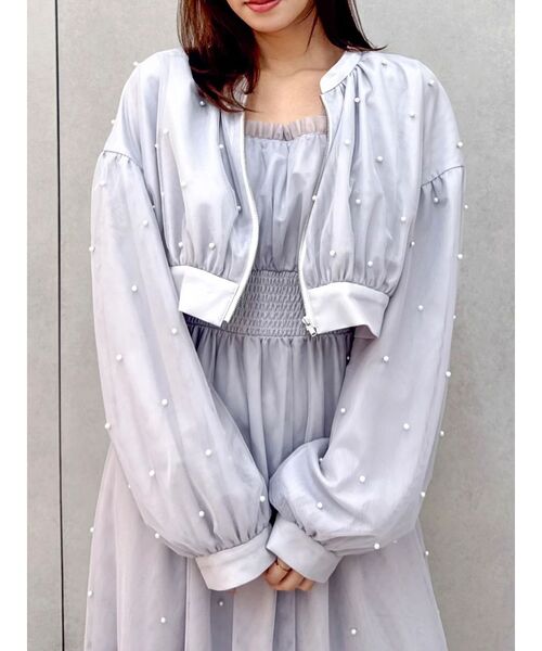 dazzlin（ダズリン）の「パールリボンチュールキャミワンピース（ワンピース・レディース・ブラック/アイボリー/グレー・MEDIUM/SMALL）」の20枚目の写真