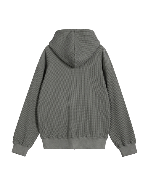 Rest&Recreation（レストアンドレクリエーション）の「STITCH WAFFLE HOOD ZIP-UP - GREY（パーカー・メンズ・その他・ONE）」の2枚目の写真