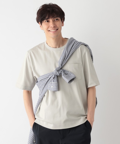 GLOBAL WORK(グローバルワーク)の「リッチクリーンTシャツ/半袖/636393(Tシャツ/カットソー・メンズ・オフホワイト/ボルドー/ネイビー/グリーン/サックスブルー/グレイッシュベージュ/チャコールグレー・LARGE/MEDIUM/SMALL/X-LARGE)」の4枚目の写真