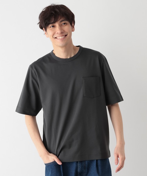 GLOBAL WORK(グローバルワーク)の「リッチクリーンTシャツ/半袖/636393(Tシャツ/カットソー・メンズ・オフホワイト/ボルドー/ネイビー/グリーン/サックスブルー/グレイッシュベージュ/チャコールグレー・LARGE/MEDIUM/SMALL/X-LARGE)」の3枚目の写真