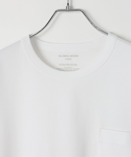 GLOBAL WORK(グローバルワーク)の「リッチクリーンTシャツ/半袖/636393(Tシャツ/カットソー・メンズ・オフホワイト/ボルドー/ネイビー/グリーン/サックスブルー/グレイッシュベージュ/チャコールグレー・LARGE/MEDIUM/SMALL/X-LARGE)」の10枚目の写真