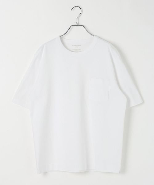 GLOBAL WORK(グローバルワーク)の「リッチクリーンTシャツ/半袖/636393(Tシャツ/カットソー・メンズ・オフホワイト/ボルドー/ネイビー/グリーン/サックスブルー/グレイッシュベージュ/チャコールグレー・LARGE/MEDIUM/SMALL/X-LARGE)」の15枚目の写真