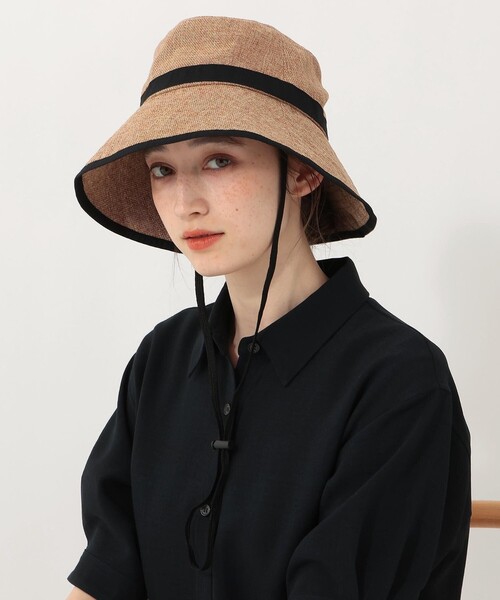 Afternoon Tea（アフタヌーンティー）の「ギマツバ広UVハット（ハット・レディース・アイボリー/ライトブラウン/グレー・ONE SIZE）」の7枚目の写真