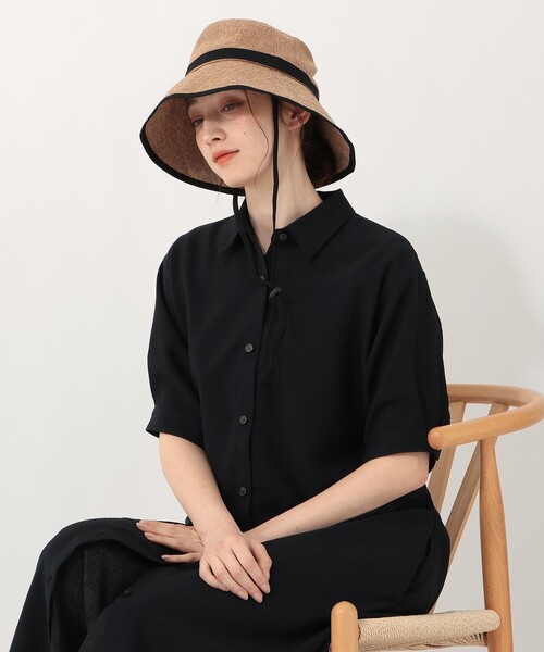 Afternoon Tea（アフタヌーンティー）の「ギマツバ広UVハット（ハット・レディース・アイボリー/ライトブラウン/グレー・ONE SIZE）」の8枚目の写真