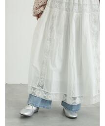 Samansa Mos2（サマンサ モスモス）の「ローズ柄レースギャザースカート（スカート）」