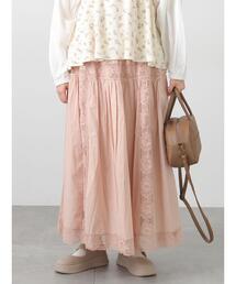 Samansa Mos2（サマンサ モスモス）の「ローズ柄レースギャザースカート（スカート）」