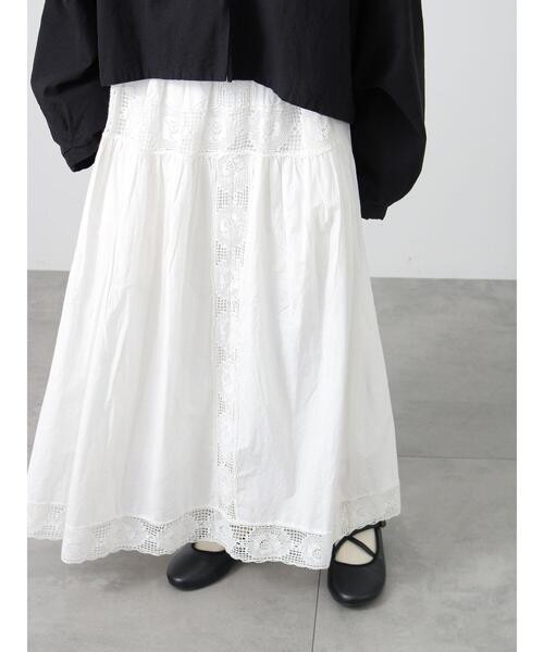 Samansa Mos2(サマンサ モスモス)の「ローズ柄レースギャザースカート(スカート・レディース・オフホワイト/ピンク/ブラック・F)」の13枚目の写真