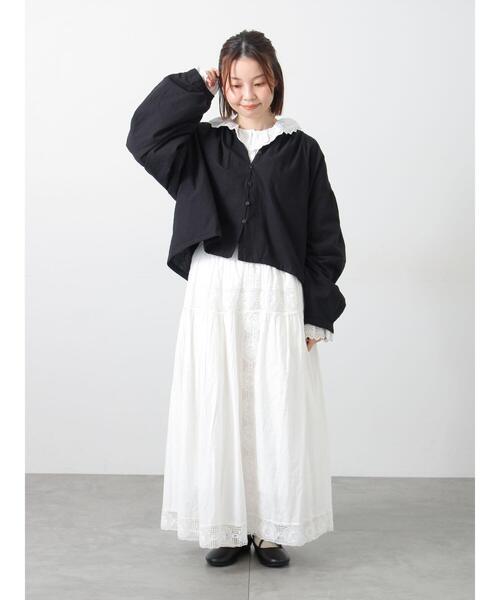 Samansa Mos2(サマンサ モスモス)の「ローズ柄レースギャザースカート(スカート・レディース・オフホワイト/ピンク/ブラック・F)」の15枚目の写真