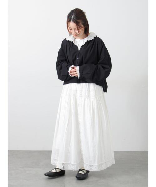 Samansa Mos2(サマンサ モスモス)の「ローズ柄レースギャザースカート(スカート・レディース・オフホワイト/ピンク/ブラック・F)」の16枚目の写真