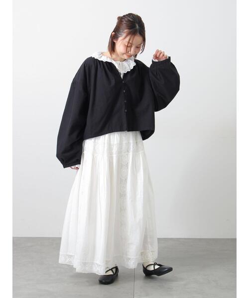 Samansa Mos2(サマンサ モスモス)の「ローズ柄レースギャザースカート(スカート・レディース・オフホワイト/ピンク/ブラック・F)」の17枚目の写真