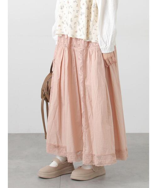 Samansa Mos2(サマンサ モスモス)の「ローズ柄レースギャザースカート(スカート・レディース・オフホワイト/ピンク/ブラック・F)」の18枚目の写真