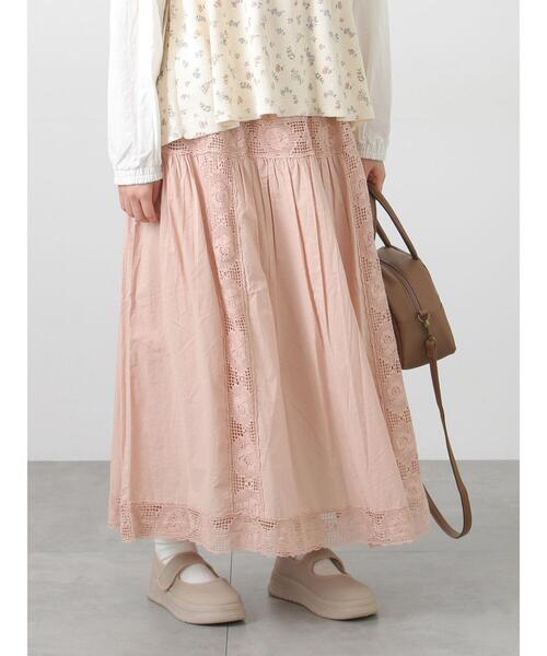 Samansa Mos2(サマンサ モスモス)の「ローズ柄レースギャザースカート(スカート・レディース・オフホワイト/ピンク/ブラック・F)」の19枚目の写真