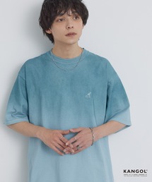 KANGOL（カンゴール）の「KANGOL カンゴール 別注 ワンポイントロゴ刺繍 スプレー加工 グラデーション オーバーサイズ半袖Tシャツ（Tシャツ/カットソー）」