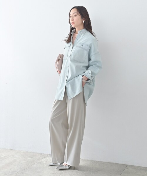 Healthy denim(ヘルシーデニム)の「【Healthy DENIM】Almond(アーモンド)ビッグシャツ(シャツ/ブラウス・レディース・サックスブルー系4/ベージュ・02)」の10枚目の写真