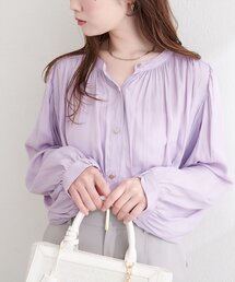 natural couture | マット釦とろみサテンブラウス(シャツ/ブラウス)