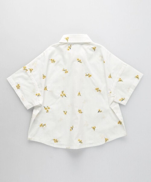 BRANSHES(ブランシェス)の「【おそろい】花刺しゅう半袖シャツ(シャツ/ブラウス・キッズ・オフホワイト/ブルー・140/150/110/100/120/130/80/90)」の6枚目の写真
