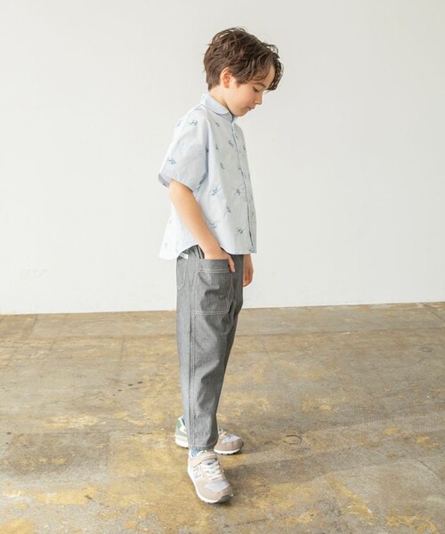 BRANSHES(ブランシェス)の「【おそろい】花刺しゅう半袖シャツ(シャツ/ブラウス・キッズ・オフホワイト/ブルー・140/150/110/100/120/130/80/90)」の21枚目の写真