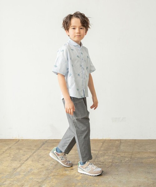 BRANSHES(ブランシェス)の「【おそろい】花刺しゅう半袖シャツ(シャツ/ブラウス・キッズ・オフホワイト/ブルー・140/150/110/100/120/130/80/90)」の22枚目の写真