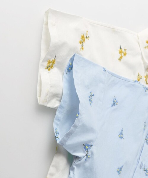 BRANSHES(ブランシェス)の「【おそろい】花刺しゅう半袖シャツ(シャツ/ブラウス・キッズ・オフホワイト/ブルー・140/150/110/100/120/130/80/90)」の15枚目の写真