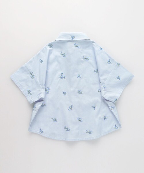 BRANSHES(ブランシェス)の「【おそろい】花刺しゅう半袖シャツ(シャツ/ブラウス・キッズ・オフホワイト/ブルー・140/150/110/100/120/130/80/90)」の13枚目の写真