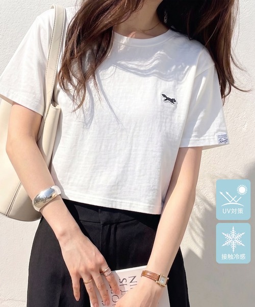 PENNEYS(ぺニーズ)の「GeeRA別注【PENNEYS】綿100%接触冷感ショートTシャツ ペニーズ キツネ/ペニーズ フォックス/THE FOX(Tシャツ/カットソー・レディース・ブラック/オフホワイト/ホワイト系その他/チャコール・MEDIUM/LARGE/X-LARGE)」の2枚目の写真