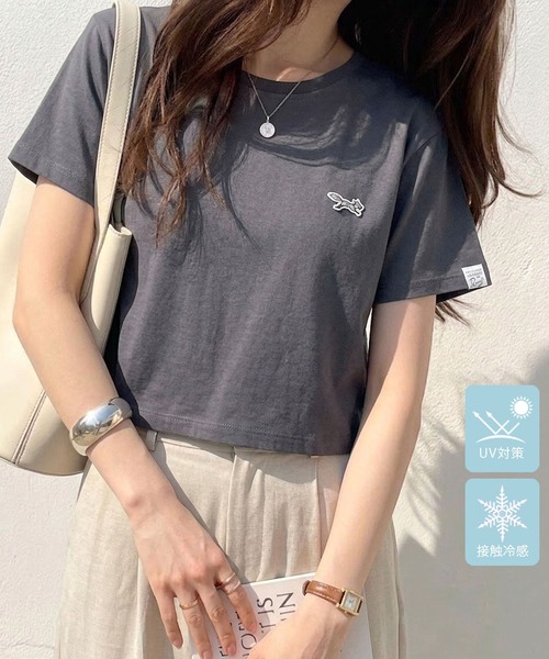 PENNEYS(ぺニーズ)の「GeeRA別注【PENNEYS】綿100%接触冷感ショートTシャツ ペニーズ キツネ/ペニーズ フォックス/THE FOX(Tシャツ/カットソー・レディース・ブラック/オフホワイト/ホワイト系その他/チャコール・MEDIUM/LARGE/X-LARGE)」の1枚目の写真