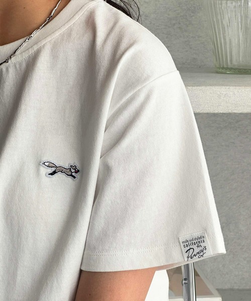 PENNEYS(ぺニーズ)の「GeeRA別注【PENNEYS】綿100%接触冷感ショートTシャツ ペニーズ キツネ/ペニーズ フォックス/THE FOX(Tシャツ/カットソー・レディース・ブラック/オフホワイト/ホワイト系その他/チャコール・MEDIUM/LARGE/X-LARGE)」の7枚目の写真