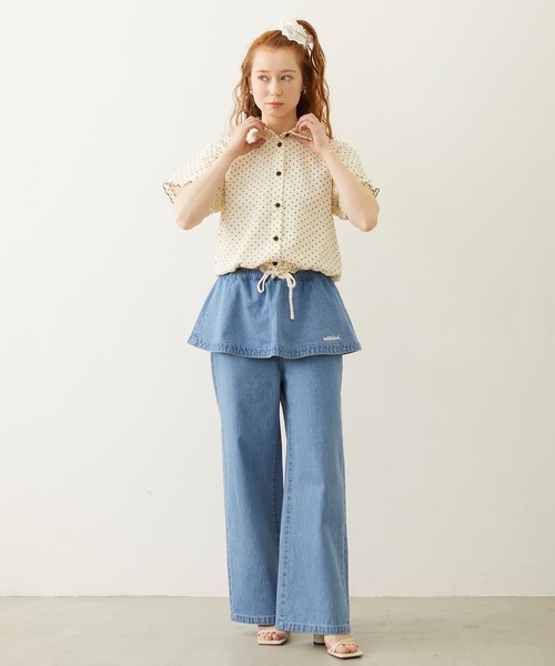 MILKFED.（ミルクフェド）の「SHEER SCALLOP SHIRT（シャツ/ブラウス・レディース・オフホワイト/ブラック/ライトピンク・ONE SIZE）」の10枚目の写真